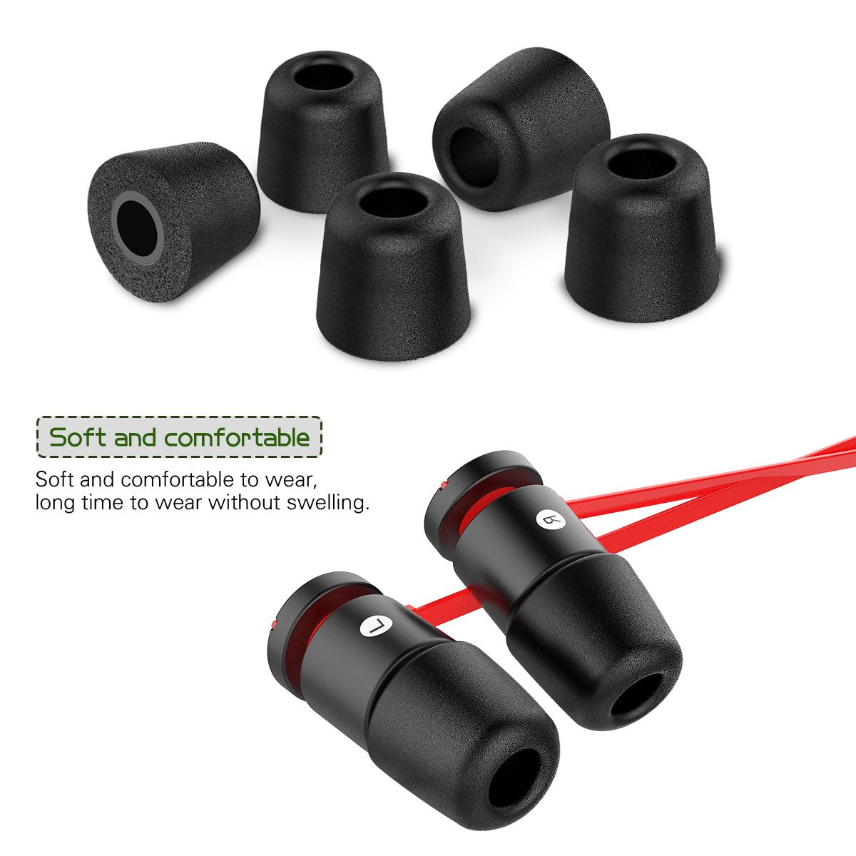 Fixim - 6x embouts de rechange en mousse à mémoire de forme pour bouchons d'oreille/moniteurs - tailles S, M, L Fixim - 6x embouts de rechange en mousse à mémoire de forme pour bouchons d'oreille/moniteurs - tailles S, M, L